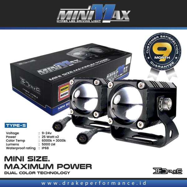 Full Set Lampu Tembak Drake Minimax Type S Series 50 Watt Fog Lamp LED