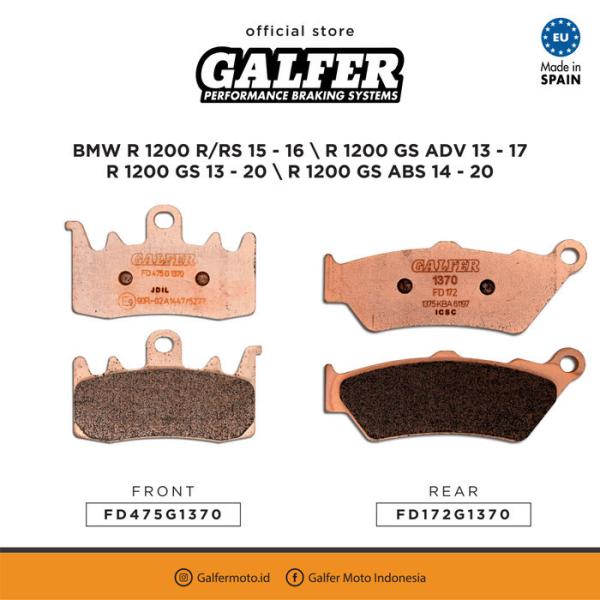 Kampas Rem Sintered Galfer Depan Belakang R1200Gs '20/Adv/R/Rs '16