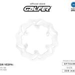Disc Brake Galfer Fixed Depan Belakang Vespa GTS 150 Vespa GTS 300 F/R 220mm Discbrake DF704W