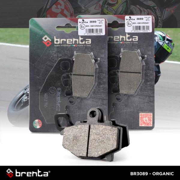 Kampas Rem Organik Brenta ER6N/ZX6R/Z1000 Belakang BR3089