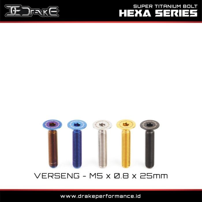 Drake Baut L Flat Titanium Verseng M5x0.8x25 Grade 5 Original