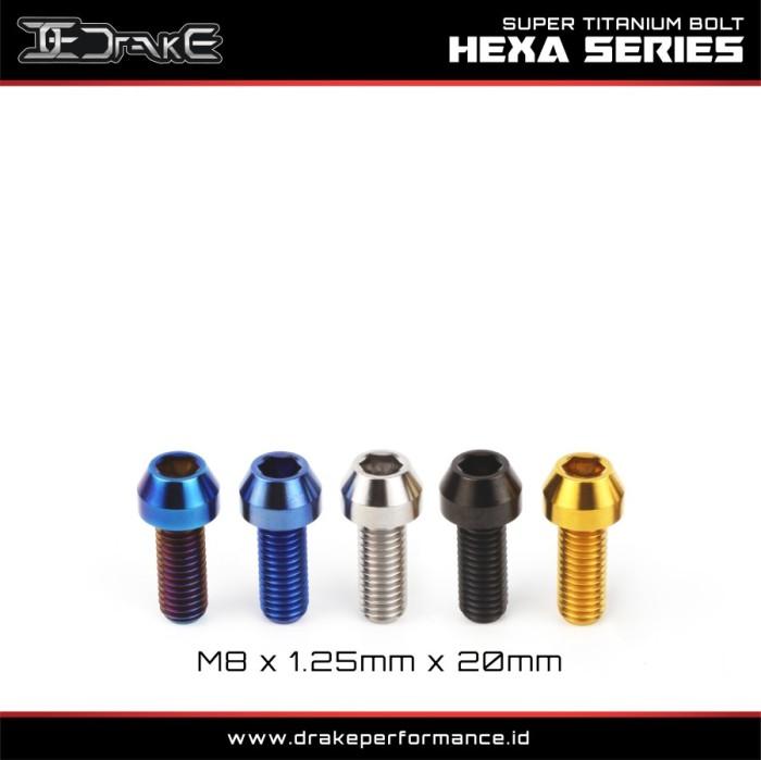 Drake Baut L Titanium M8 Hexa Series Grade 5 Original
